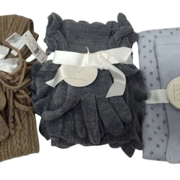 New York & Company Accessories - 3 Gift Sets of New York and Company Gloves and Scarves NWT Grey, Blue, & Brown